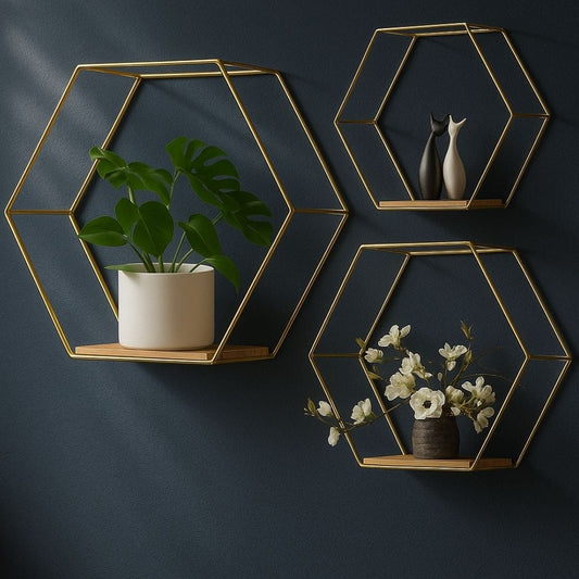 Etagère Murale Hexagonale | Lot de 3