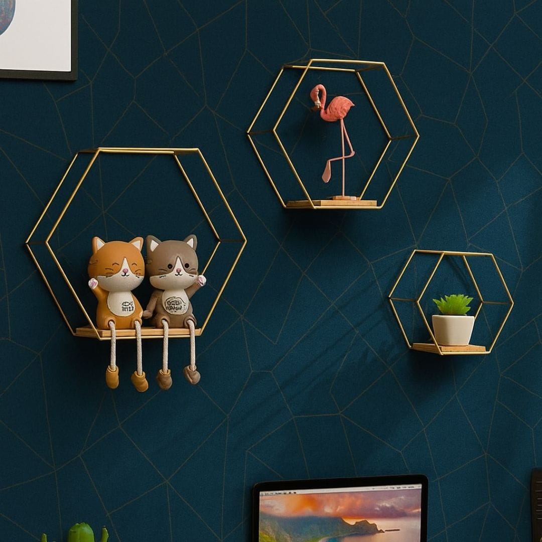 Etagère Murale Hexagonale | Lot de 3