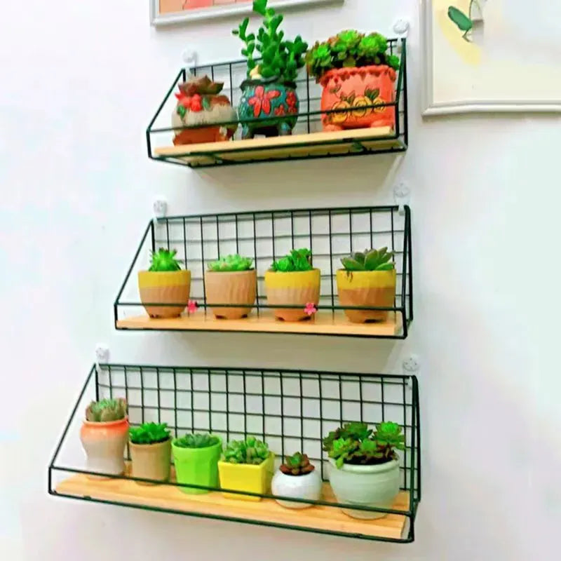 Etagère Murale Métal Design | Socle Bois