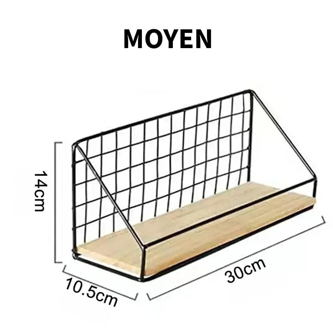 Etagère Murale Métal Design | Socle Bois
