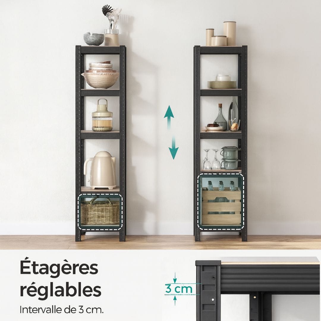 Etagère murale métal noir Industriel