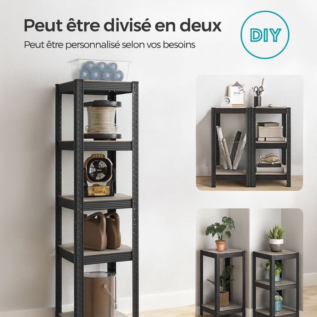 Etagère murale métal noir Industriel