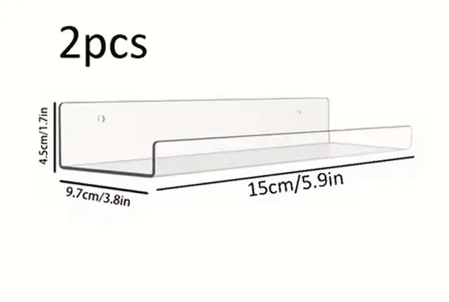 Etagère Murale Transparente sans perçage (Lot de 2)