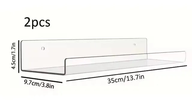 Etagère Murale Transparente sans perçage (Lot de 2)