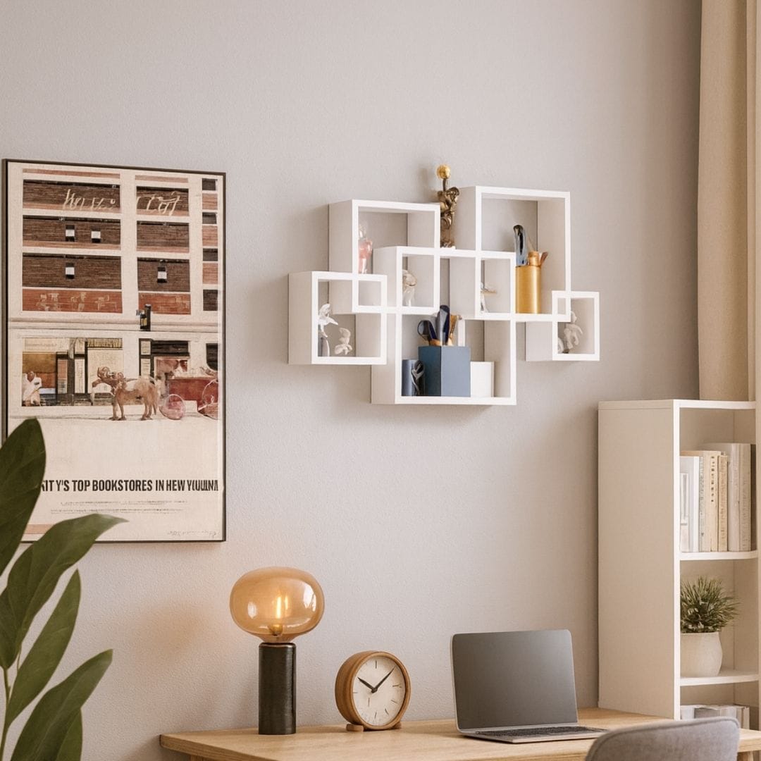 Etagère Niche Murale à 5 cubes