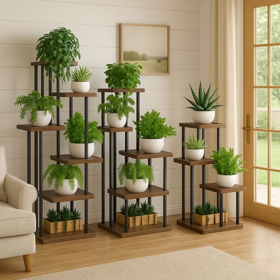 Etagère Pots de Fleurs en Bois