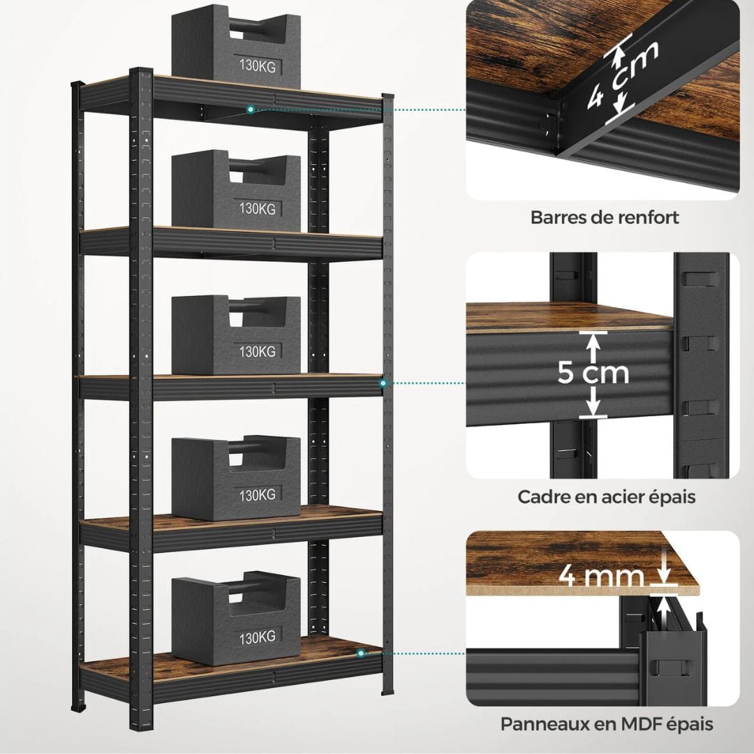 Grande étagère murale industrielle