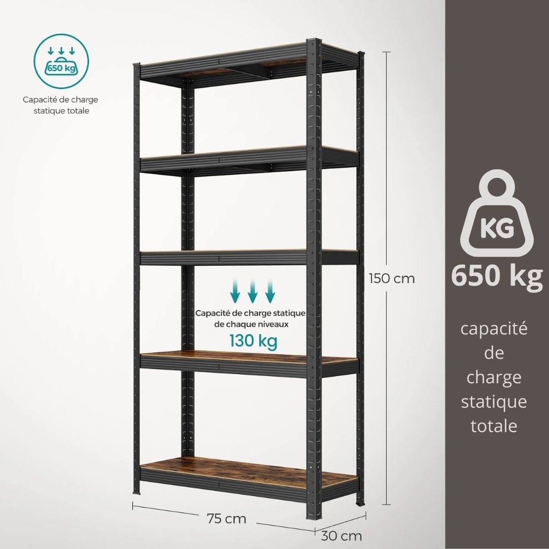 Grande étagère murale industrielle