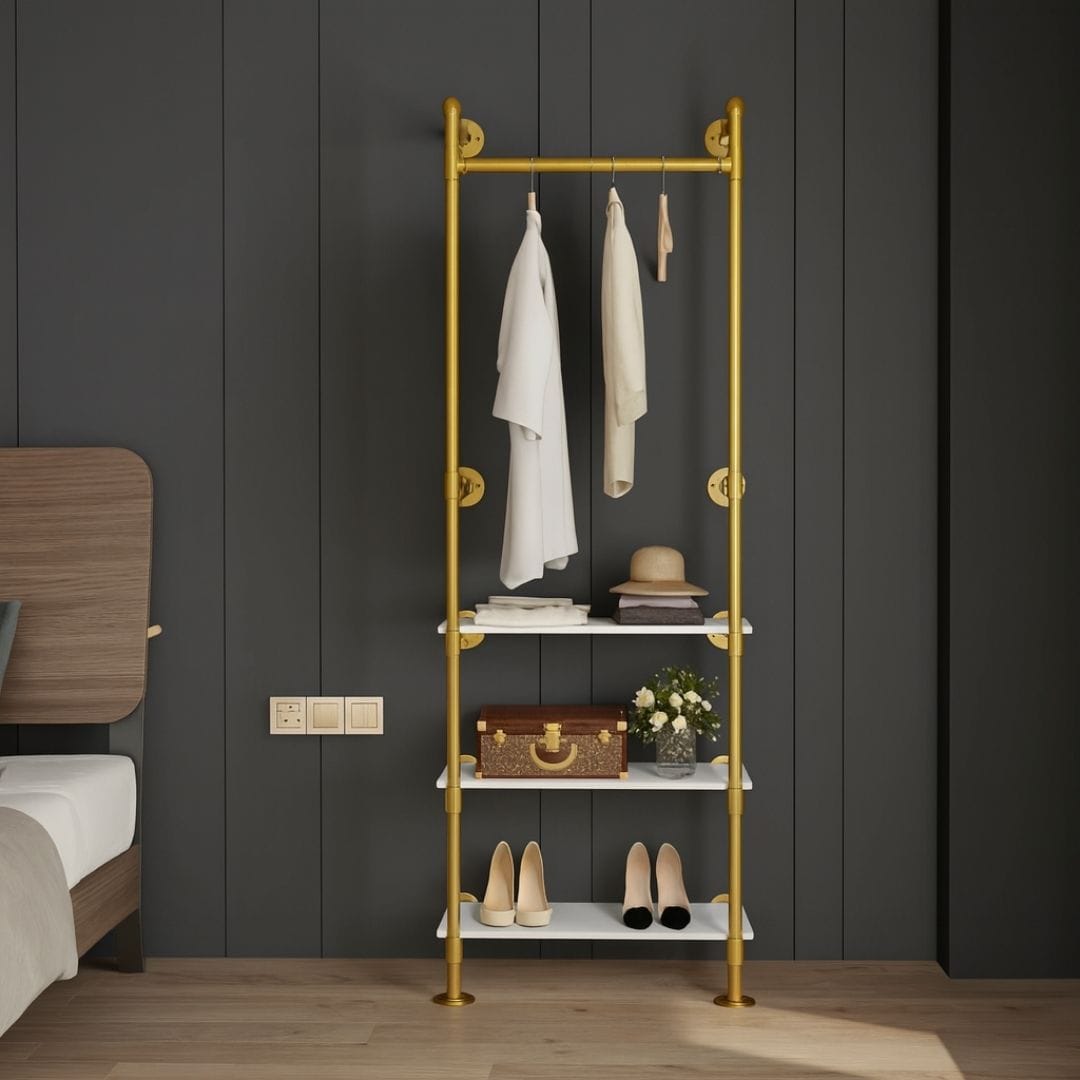 Portant industriel Vêtement doré