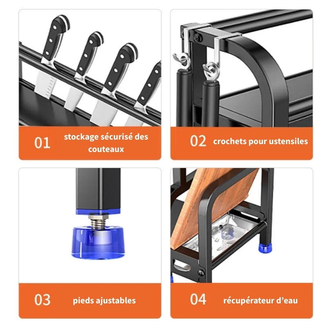 Support à Epices et Bouteilles pour Cuisine
