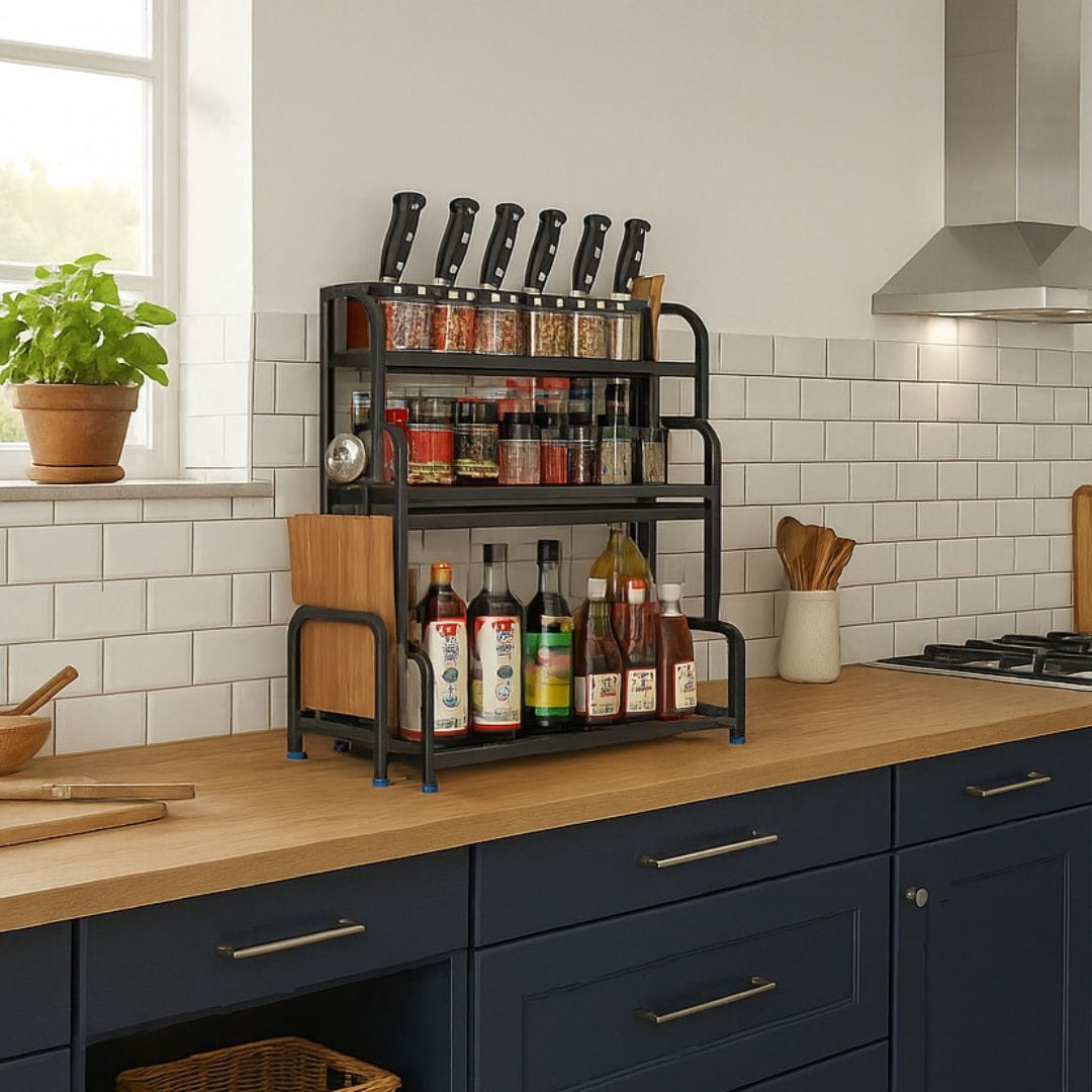 Support à Epices et Bouteilles pour Cuisine